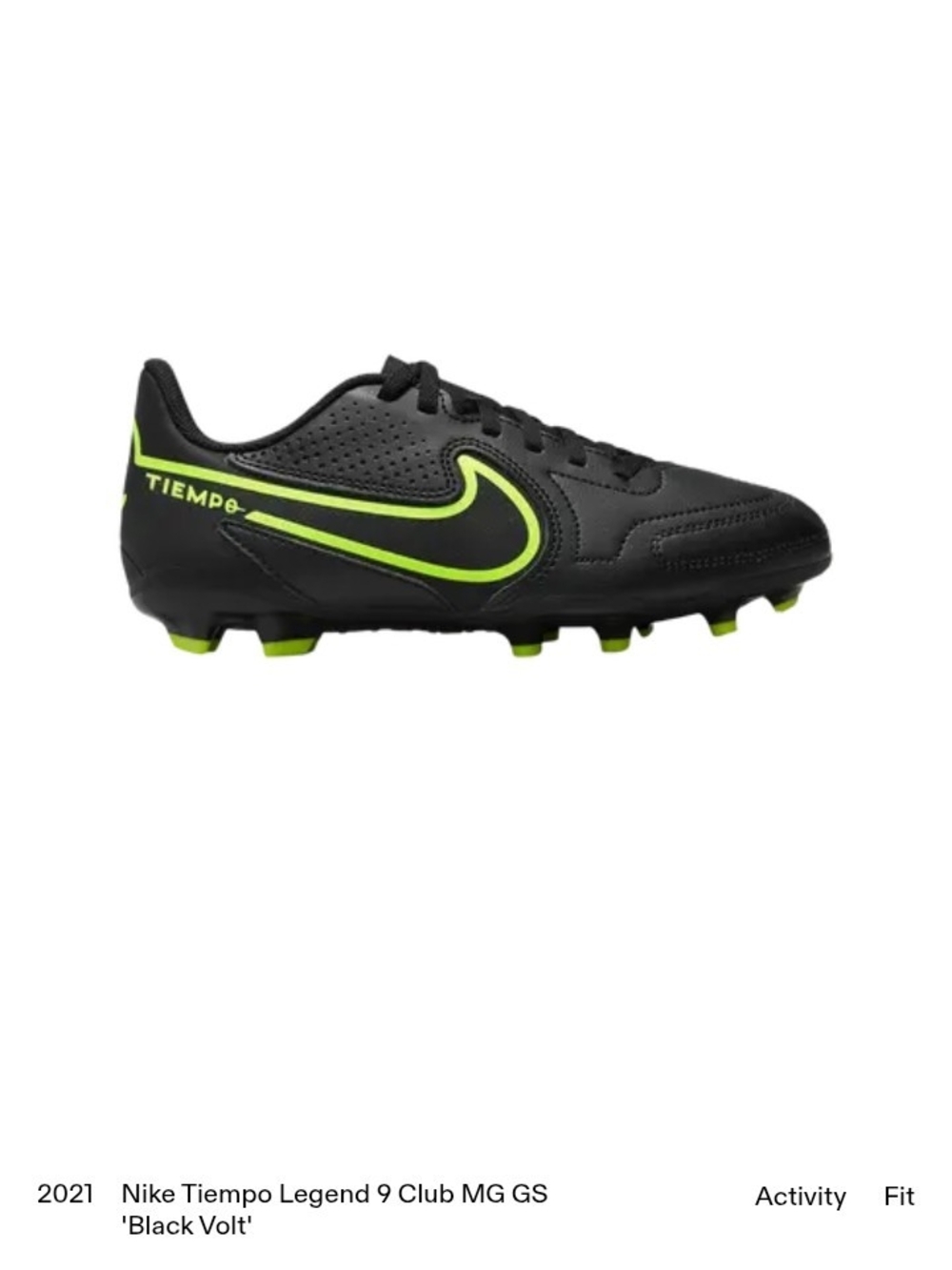 Nike Tiempo Legend 9 Club MG Men's Soccer Cleats - Black/Volt